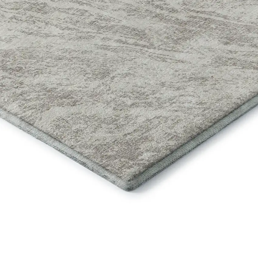 Beige And Ivory Abstract Washable Area Rug With UV Protection Photo 7