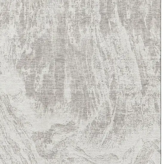 Beige And Ivory Abstract Washable Area Rug With UV Protection Photo 2