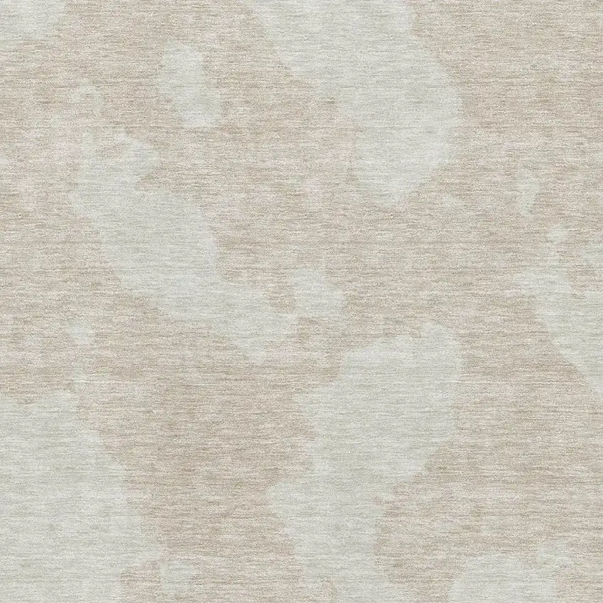 Beige And Ivory Abstract Washable Area Rug With UV Protection Photo 2