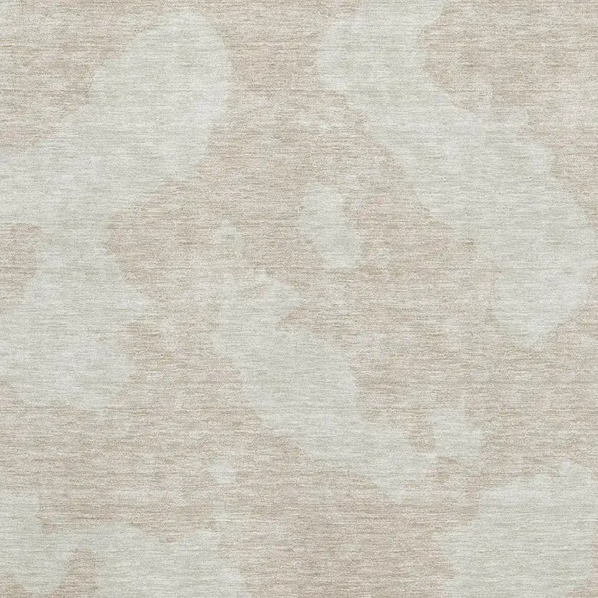 Beige And Ivory Abstract Washable Area Rug With UV Protection Photo 2