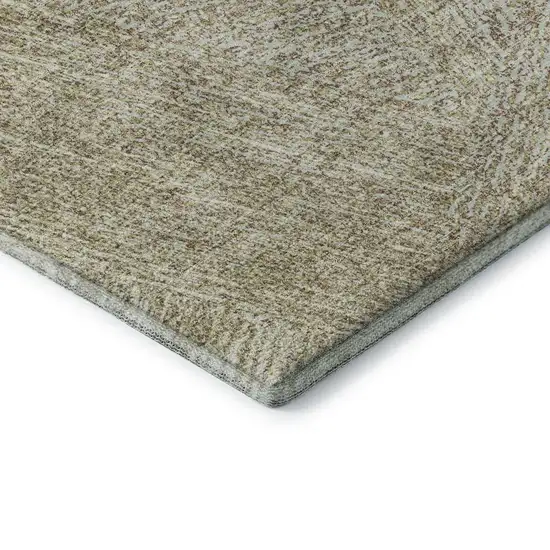Beige And Ivory Abstract Washable Area Rug With UV Protection Photo 5