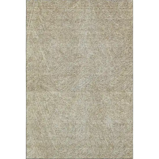Beige And Ivory Abstract Washable Area Rug With UV Protection Photo 3