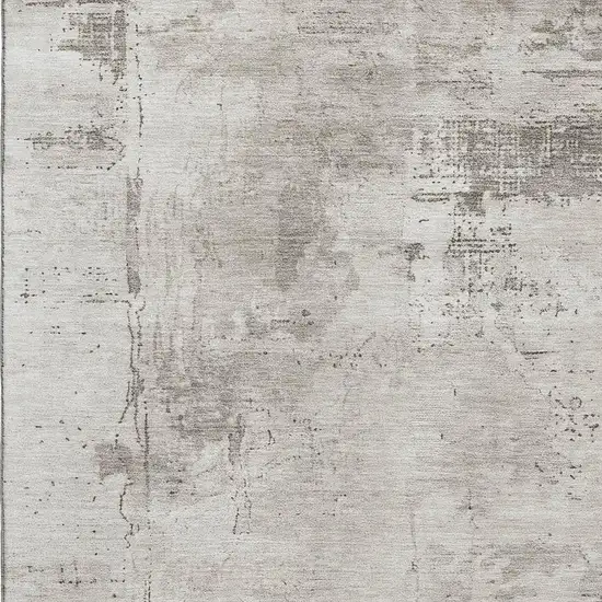 Beige And Ivory Abstract Washable Area Rug With UV Protection Photo 2