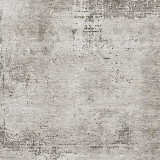 Beige And Ivory Abstract Washable Area Rug With UV Protection Photo 2