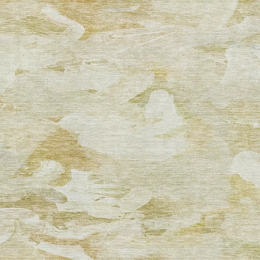 Beige And Ivory Abstract Washable Area Rug With UV Protection Photo 3