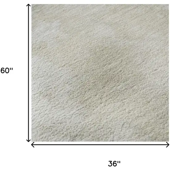 Beige And Ivory Abstract Washable Area Rug With UV Protection Photo 9