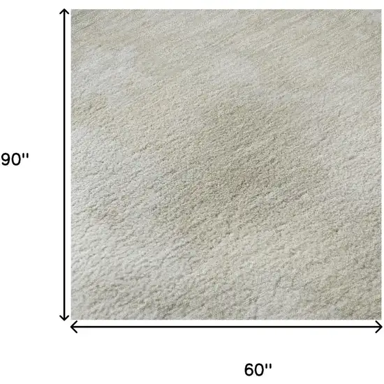 Beige And Ivory Abstract Washable Area Rug With UV Protection Photo 8