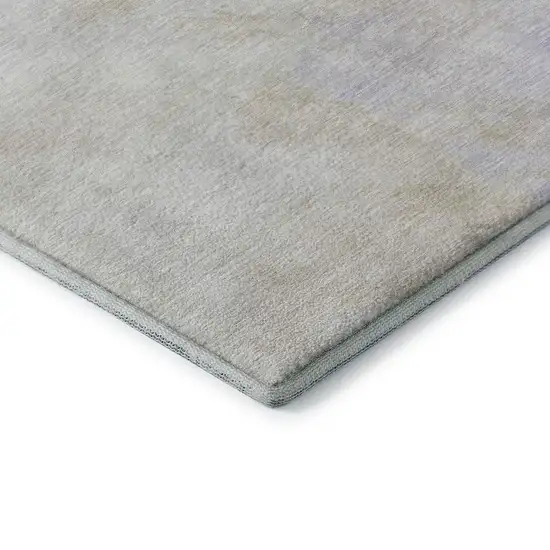 Beige And Ivory Abstract Washable Area Rug With UV Protection Photo 6