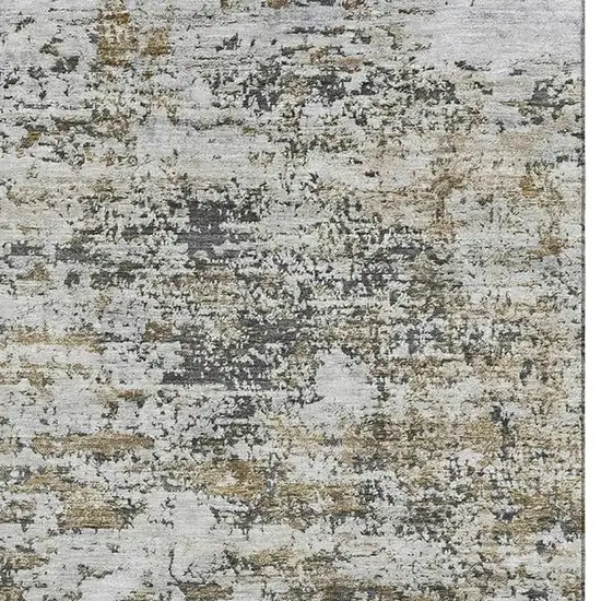 Beige And Ivory Abstract Washable Area Rug With UV Protection Photo 2