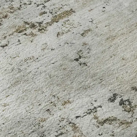 Beige And Ivory Abstract Washable Area Rug With UV Protection Photo 9