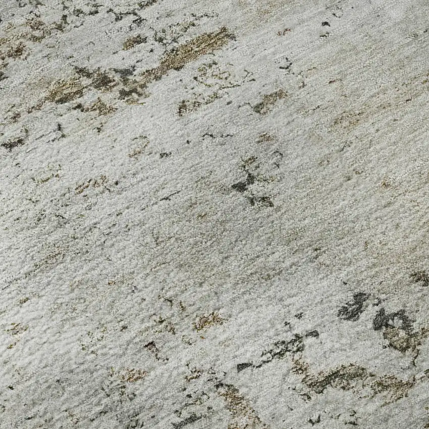 Beige And Ivory Abstract Washable Area Rug With UV Protection Photo 9