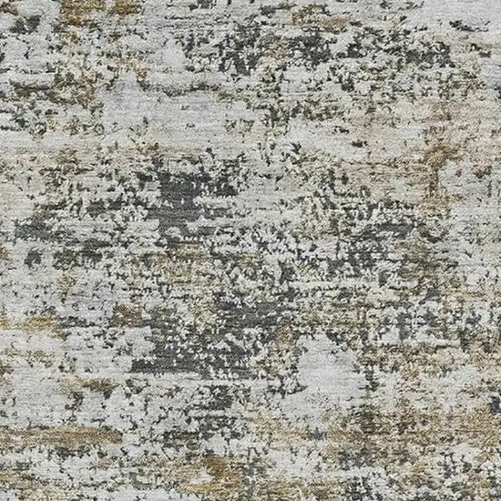 Beige And Ivory Abstract Washable Area Rug With UV Protection Photo 2