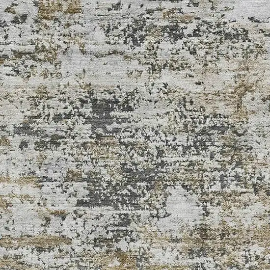 Beige And Ivory Abstract Washable Area Rug With UV Protection Photo 2