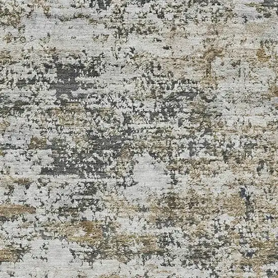 Beige And Ivory Abstract Washable Area Rug With UV Protection Photo 2