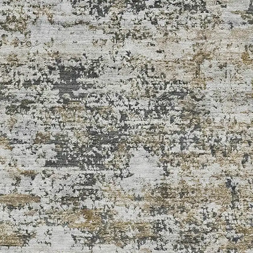 Beige And Ivory Abstract Washable Area Rug With UV Protection Photo 2