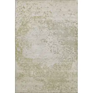 Photo of Beige And Ivory Abstract Washable Area Rug With UV Protection