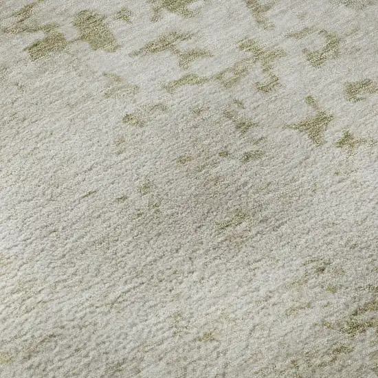 Beige And Ivory Abstract Washable Area Rug With UV Protection Photo 8