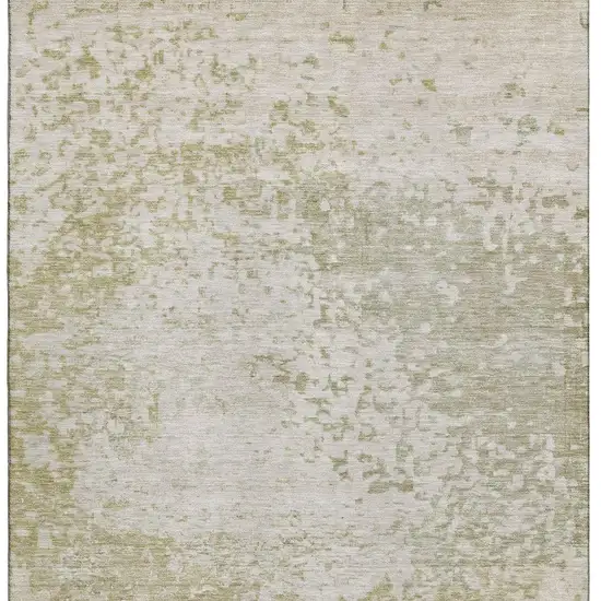 Beige And Ivory Abstract Washable Area Rug With UV Protection Photo 3