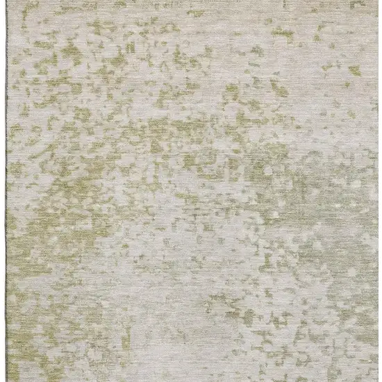 Beige And Ivory Abstract Washable Area Rug With UV Protection Photo 2