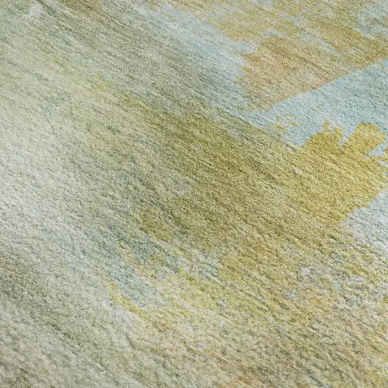 Beige And Ivory Abstract Washable Area Rug With UV Protection Photo 3