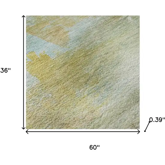 Beige And Ivory Abstract Washable Area Rug With UV Protection Photo 8