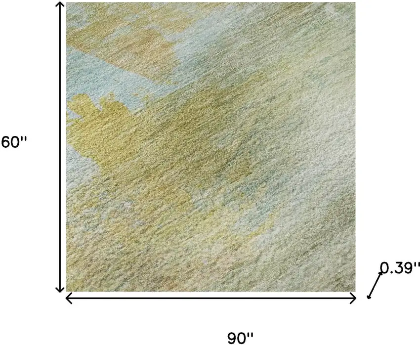 Beige And Ivory Abstract Washable Area Rug With UV Protection Photo 7