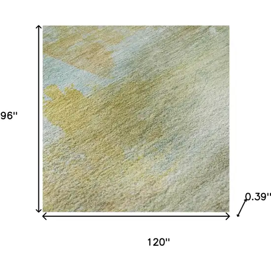 Beige And Ivory Abstract Washable Area Rug With UV Protection Photo 7