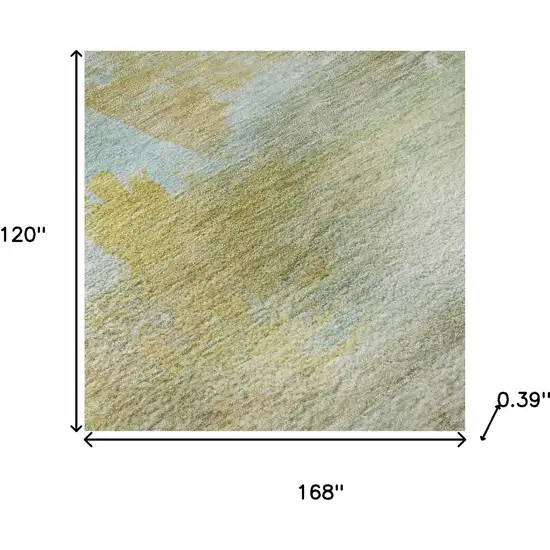 Beige And Ivory Abstract Washable Area Rug With UV Protection Photo 8