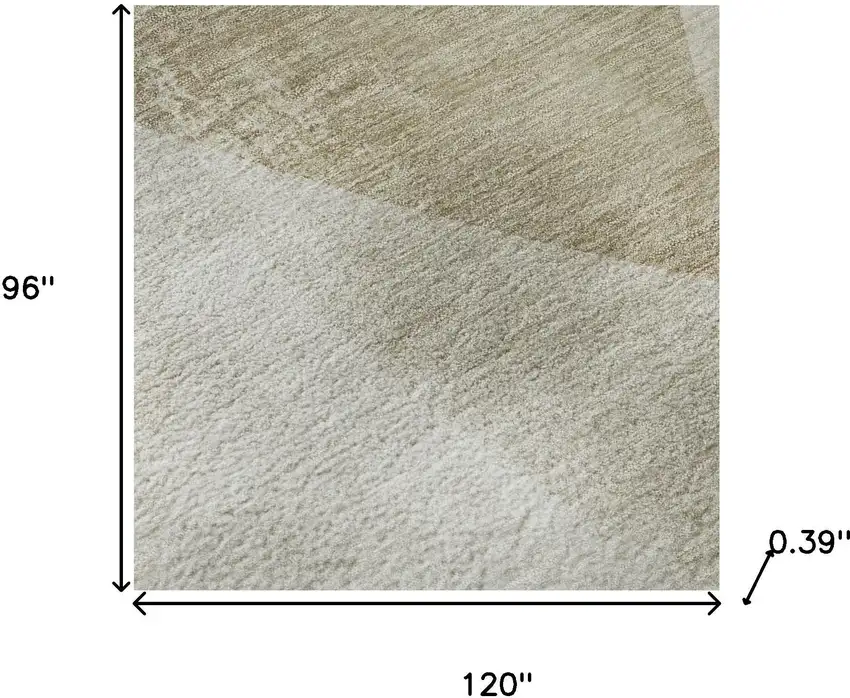 Beige And Ivory Abstract Washable Area Rug With UV Protection Photo 8