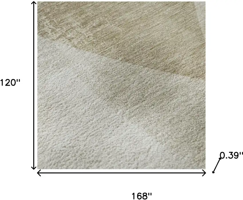 Beige And Ivory Abstract Washable Area Rug With UV Protection Photo 7