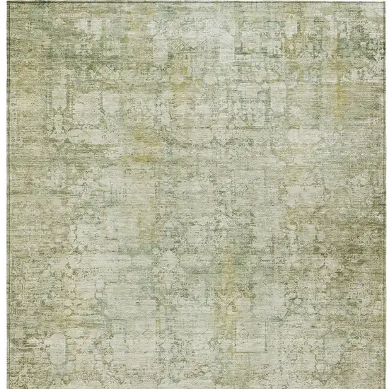 Beige And Ivory Abstract Washable Indoor Outdoor Area Rug Photo 7