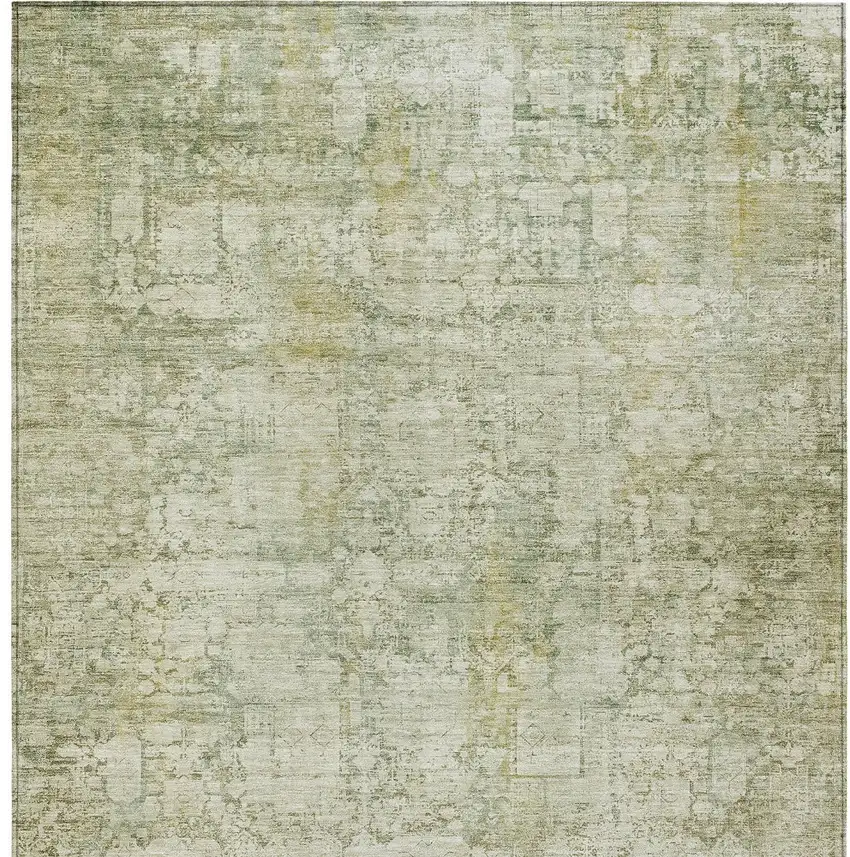 Beige And Ivory Abstract Washable Indoor Outdoor Area Rug Photo 7
