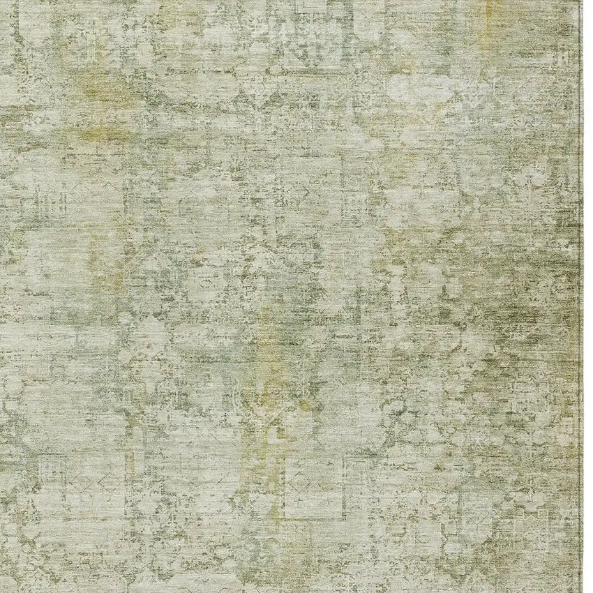 Beige And Ivory Abstract Washable Indoor Outdoor Area Rug Photo 6
