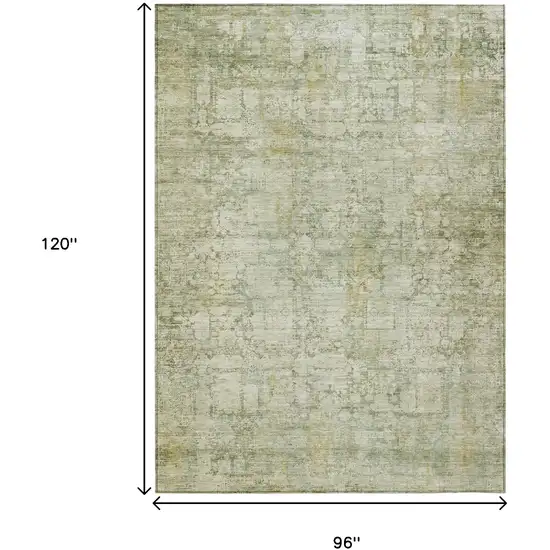 Beige And Ivory Abstract Washable Indoor Outdoor Area Rug Photo 9