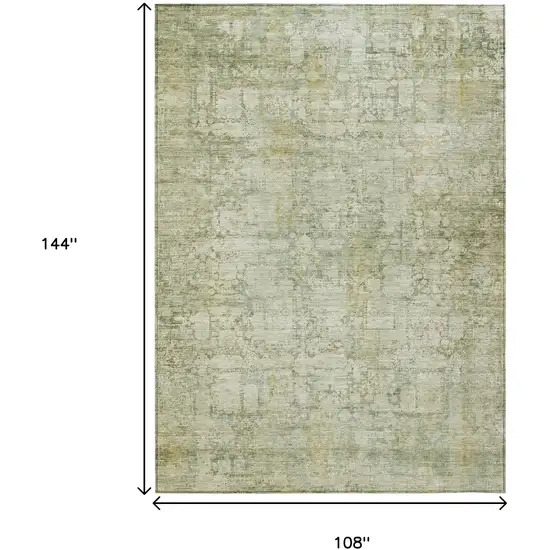 Beige And Ivory Abstract Washable Indoor Outdoor Area Rug Photo 9