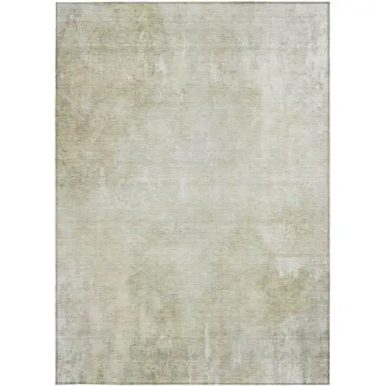 Beige And Ivory Abstract Washable Indoor Outdoor Area Rug Photo 1
