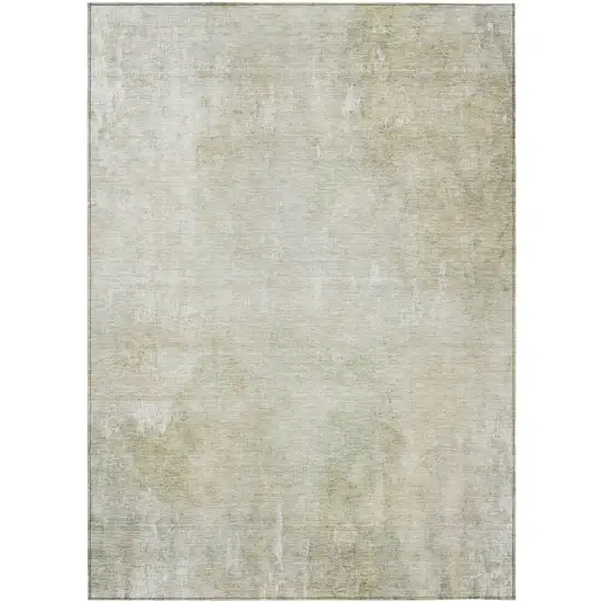 Beige And Ivory Abstract Washable Indoor Outdoor Area Rug Photo 3