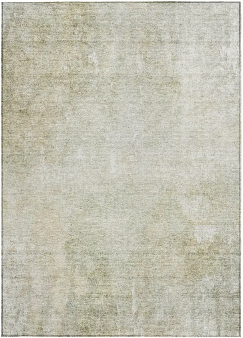 Beige And Ivory Abstract Washable Indoor Outdoor Area Rug Photo 1