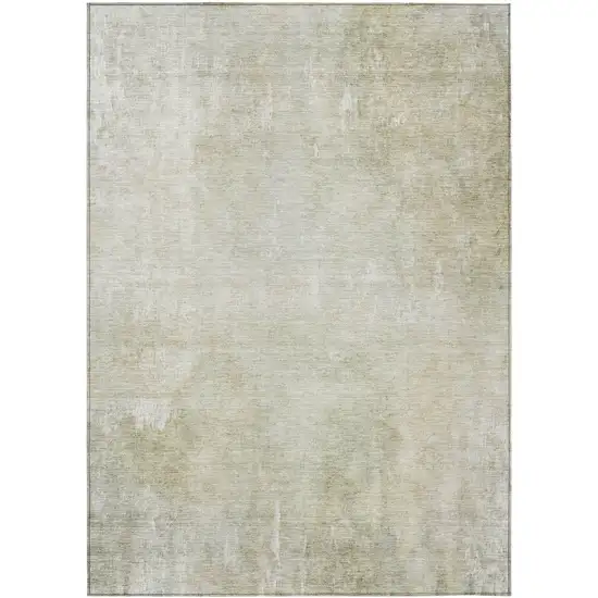 Beige And Ivory Abstract Washable Indoor Outdoor Area Rug Photo 9