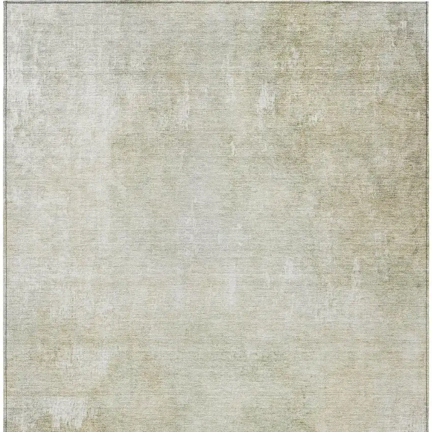 Beige And Ivory Abstract Washable Indoor Outdoor Area Rug Photo 4