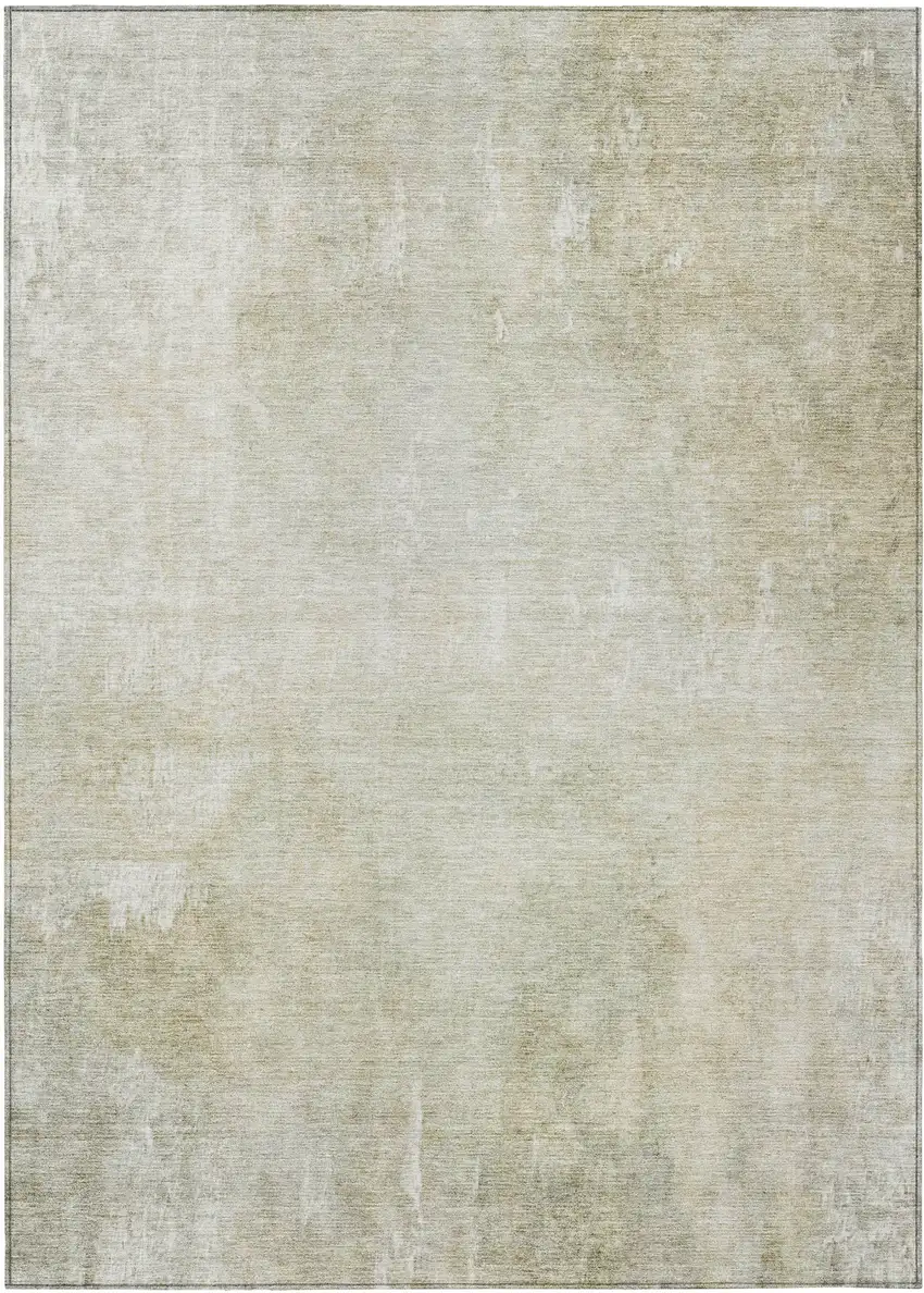 Beige And Ivory Abstract Washable Indoor Outdoor Area Rug Photo 1