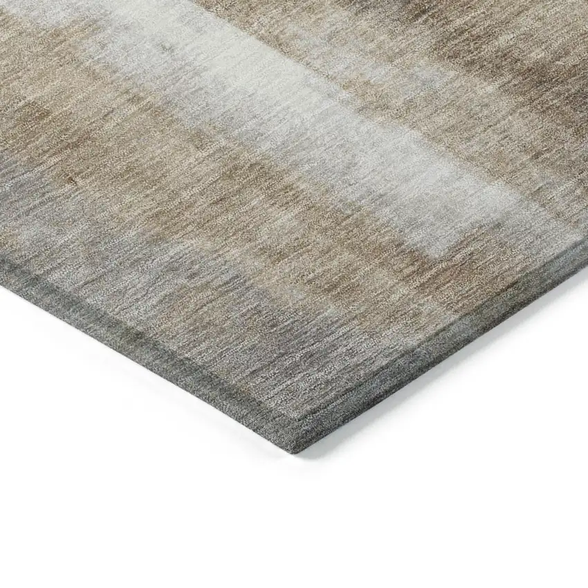 Beige And Ivory Abstract Washable Indoor Outdoor Area Rug Photo 6