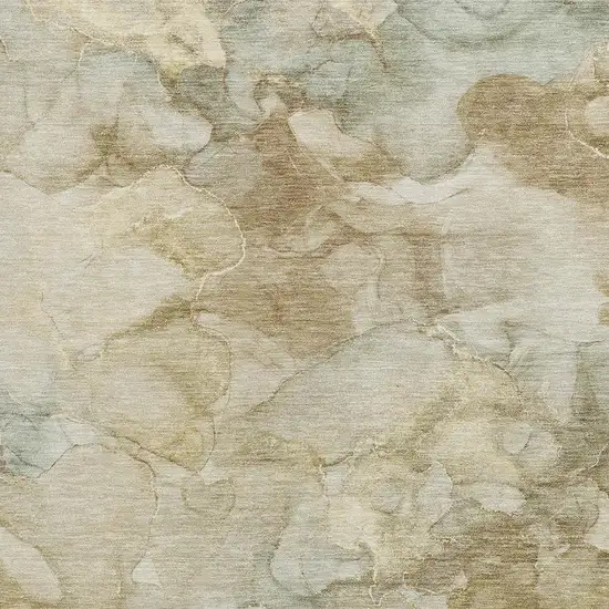 Beige And Ivory Abstract Washable Indoor Outdoor Area Rug Photo 3