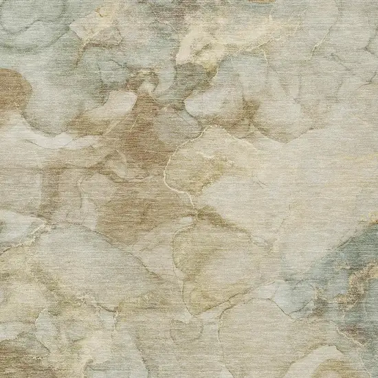 Beige And Ivory Abstract Washable Indoor Outdoor Area Rug Photo 3