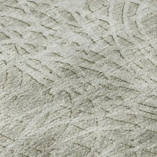 Beige And Ivory Abstract Washable Indoor Outdoor Area Rug Photo 8