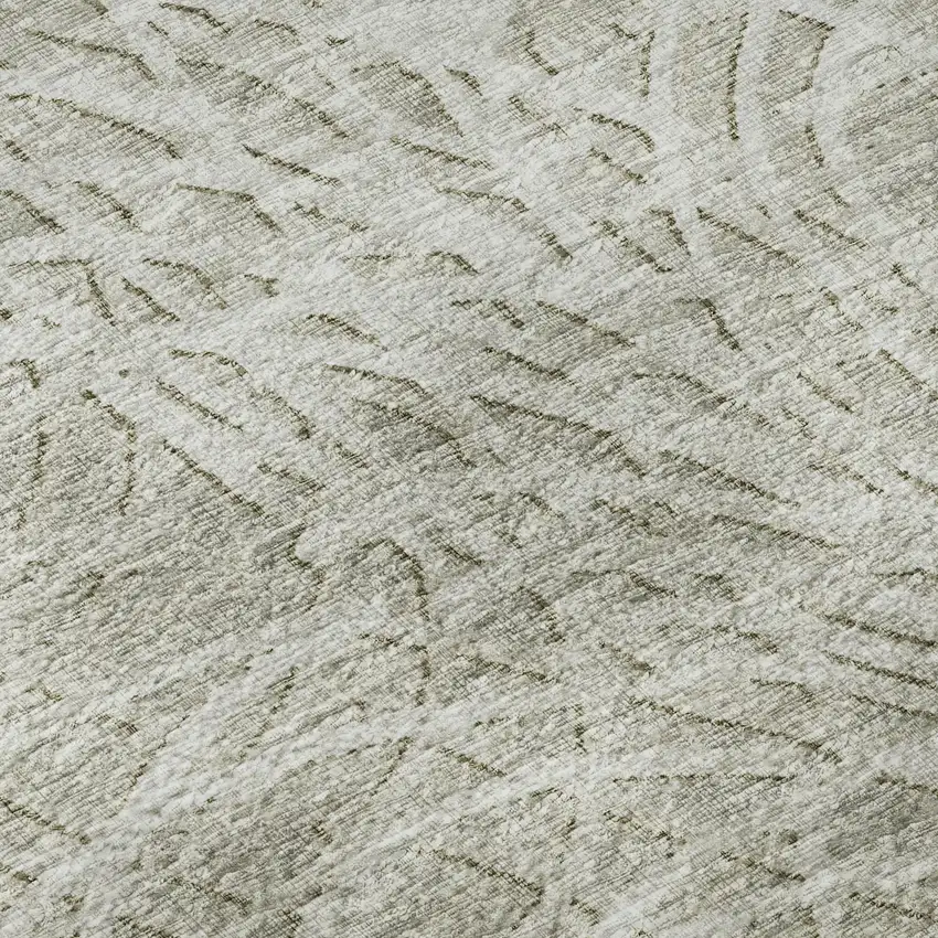 Beige And Ivory Abstract Washable Indoor Outdoor Area Rug Photo 8