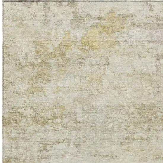 Beige And Ivory Abstract Washable Indoor Outdoor Area Rug Photo 2