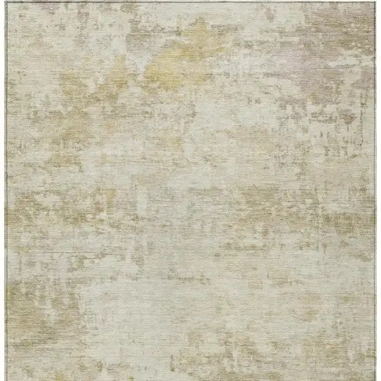 Beige And Ivory Abstract Washable Indoor Outdoor Area Rug Photo 2
