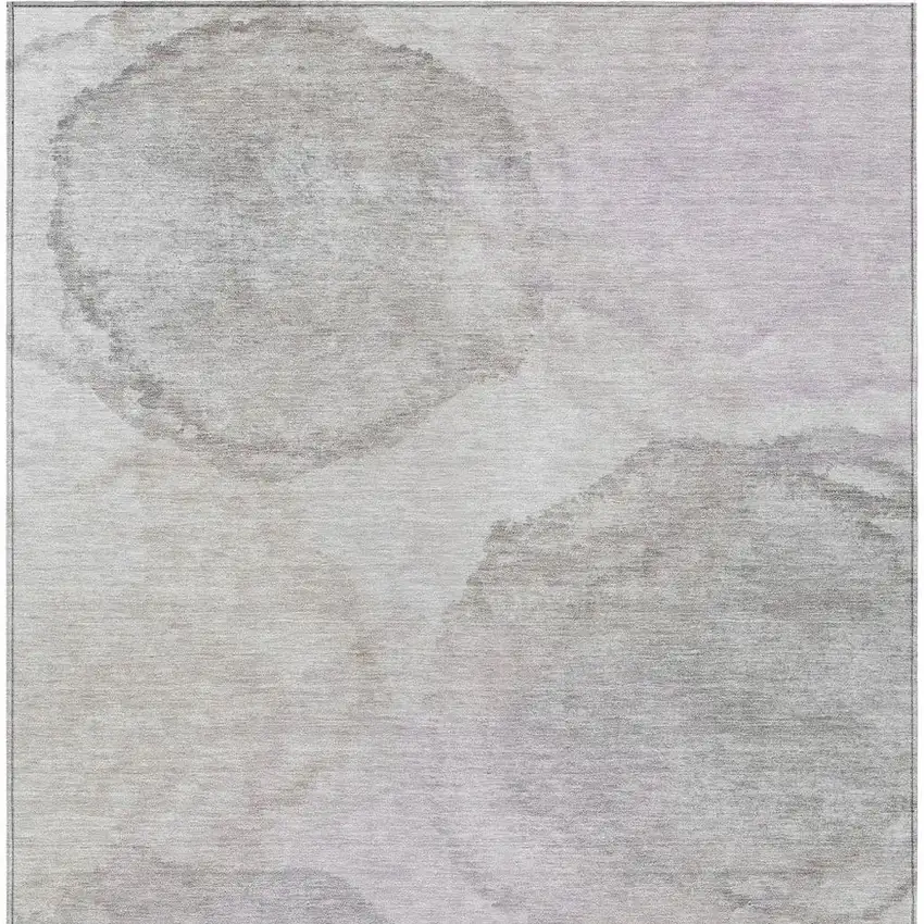 Beige And Ivory Abstract Washable Indoor Outdoor Area Rug Photo 3