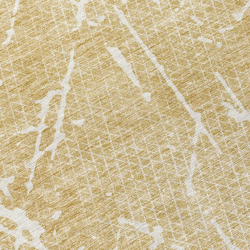 Beige And Ivory Abstract Washable Indoor Outdoor Area Rug Photo 9